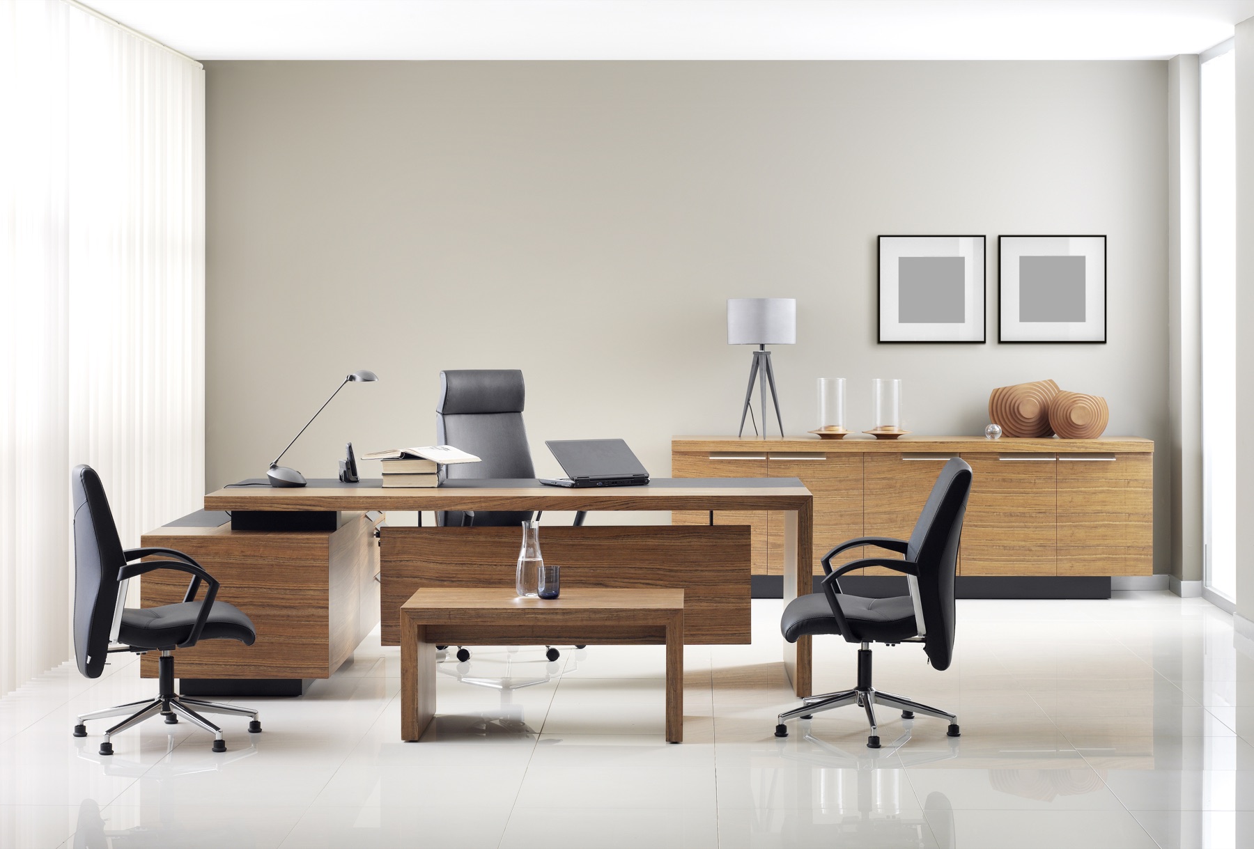 Bright, refined commercial office interior